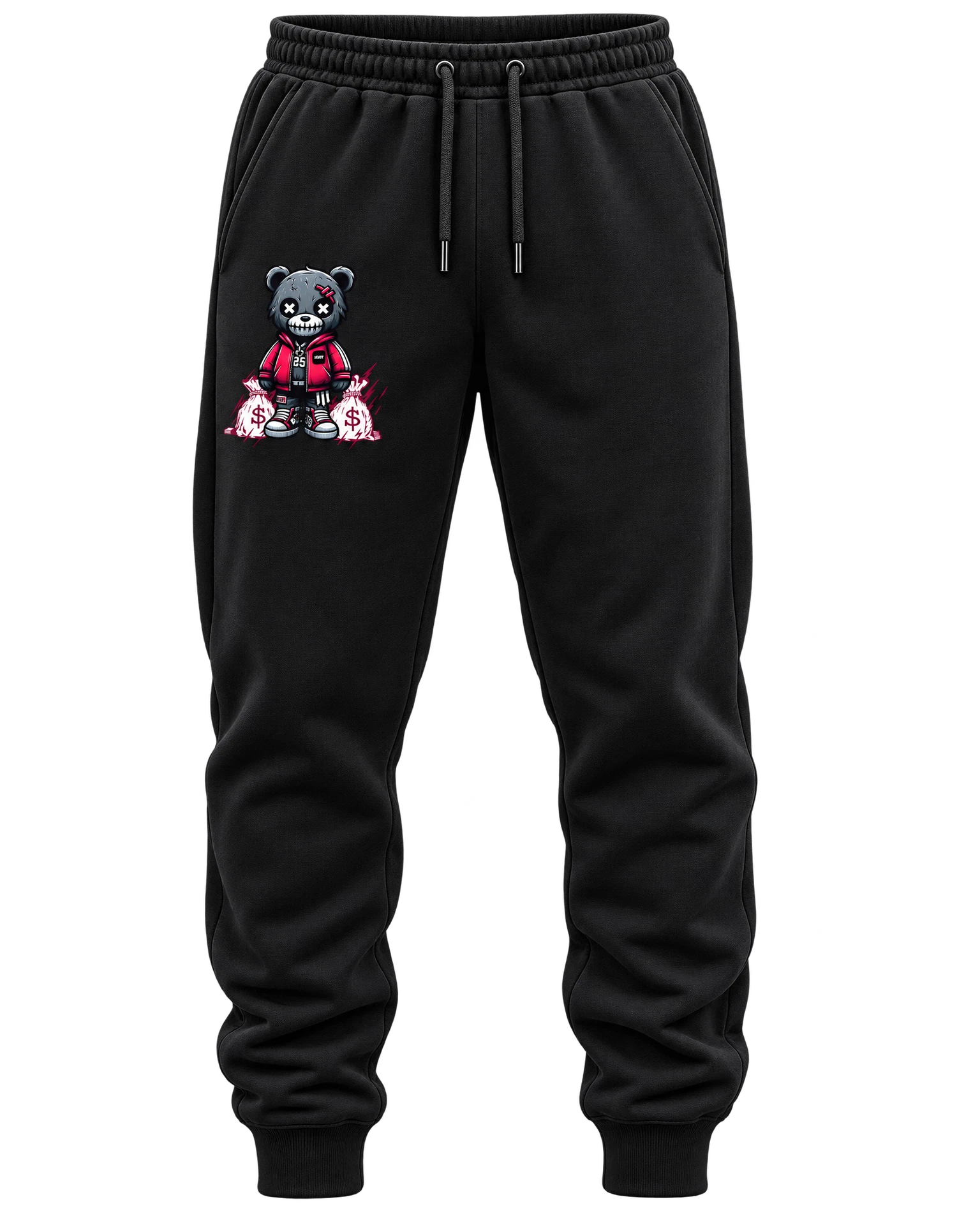 Rebel Bear Jogging bottoms in Black